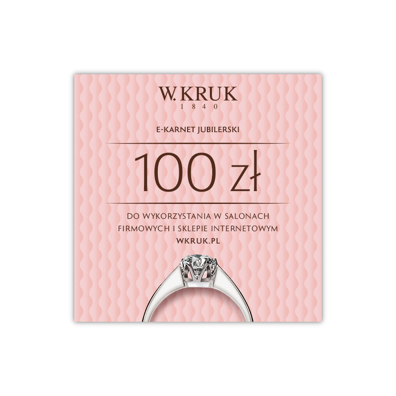 E-Karnet Jubilerski W.KRUK o wartości 100 zł