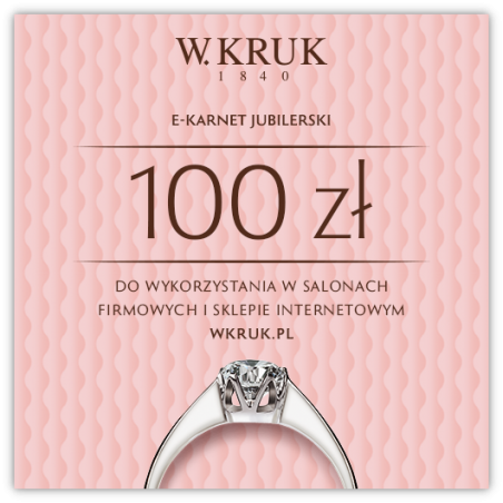 E-Karnet Jubilerski W.KRUK o wartości 100 zł