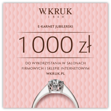 E-Karnet Jubilerski W.KRUK o wartości 1 000 zł