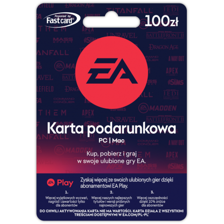 Karta Podarunkowa EA 100 zł