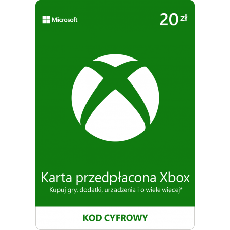 Elektroniczna karta podarunkowa Xbox Live 20 PLN