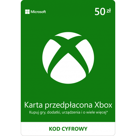 Elektroniczna karta podarunkowa Xbox Live 50 PLN