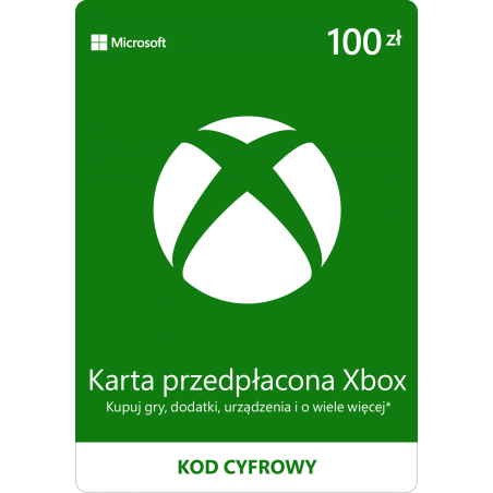 Elektroniczna karta podarunkowa Xbox Live 100 PLN