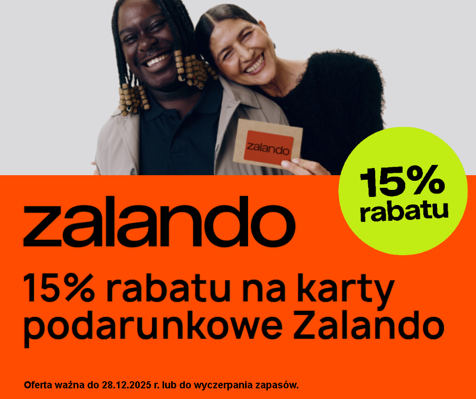 Złap wyjątkową okazję! Karta podarunkowa Zalando - teraz z rabatem -15%